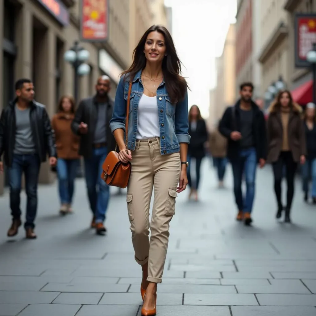 Donna con outfit casual secondo il suo stile personale