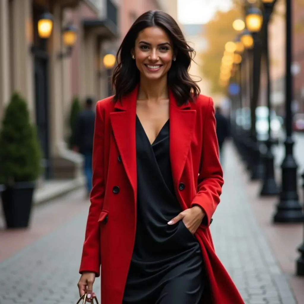 Donna indossa un outfit chic secondo il suo stile personale