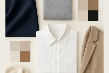 moodboard con alcuni capi di abbigliamento in colori neutri da abbinare tra loro e con altri colori per outfit eleganti