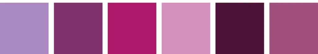 Palette con diverse sfumature di colore orchidea