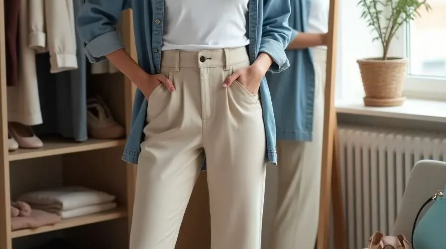 Donna veste con stile con ciò che ha già nel suo guardaroba