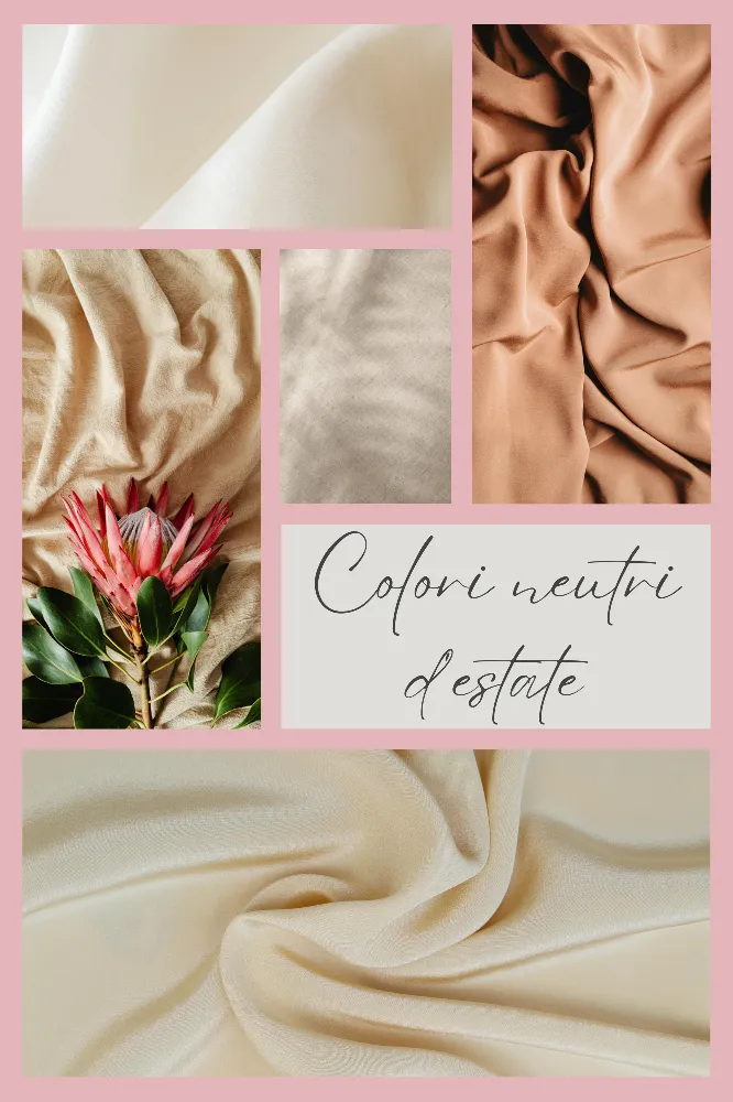 Una moodboard con colori neutri estivi di tendenza