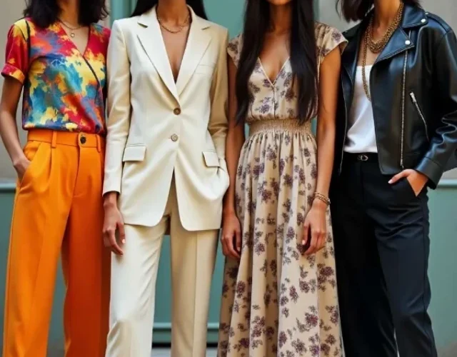 Quattro ragazze indossano outfit diversi per esprimere la personalità