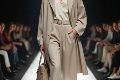 Modella con outfit in colori della palette moda di tendenza Autunno Inverno 2025-2026