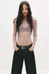 Body in pizzo a manica lunga Pull and Bear