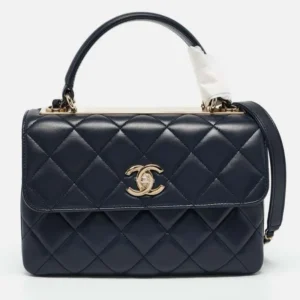 Borsa in pelle blu navy Chanel