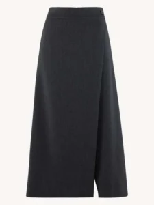 Gonna midi grigio scuro con spacco laterale Tamaris