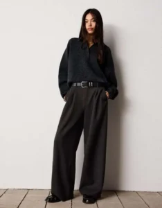 Pantaloni ampi doppio tessuto Bershka