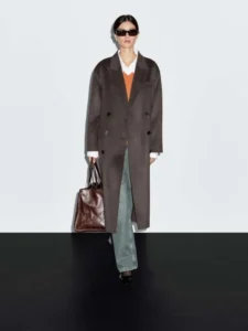 Cappotto doppiopetto marrone Massimo Dutti