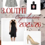 Moodboard con outfit e accessori per Capodanno 2025/26 brands Michael Kors, H&M e Zadig&Voltaire