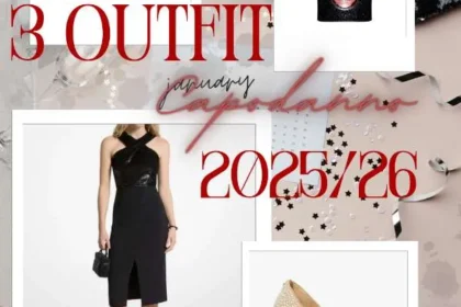 Moodboard con outfit e accessori per Capodanno 2025/26 brands Michael Kors, H&M e Zadig&Voltaire