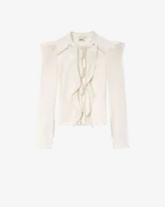 Camicia in cotone con volant e maniche a sbuffo Isabel Marant
