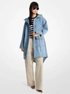 Parka in Denim colore azzurro Michael Kors, idea regalo San Valentino
