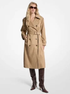 Trench in misto cotone con cintura Michael Kors