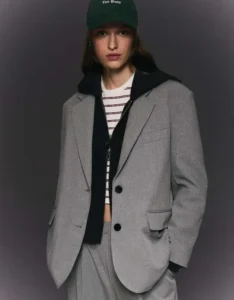 Blazer oversize grigio Bershka