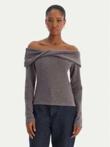 Maglione grigio scollo bardot e maniche lunghe Vero Moda visto su Modivo