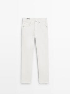 Jeans cropped slim fit Massimo Dutti di colore bianco Everyday Style
