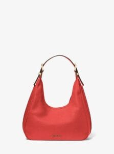 Borsa hobo Nolita in pelle martellata colore rosso Michael Kors