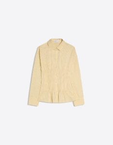 Camicia colore giallo attillata a maniche lunghe con pinces Bershka
