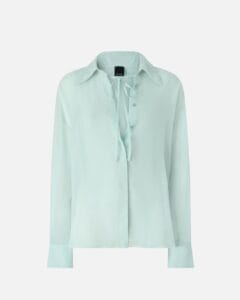 Camicia trasparente in chiffon verde menta Pinko