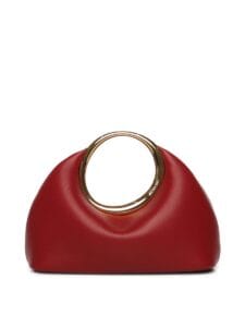 Jacquemus borsa Le Petit Calino colore rosso con manico rotondo in metallo dorato su TheBS