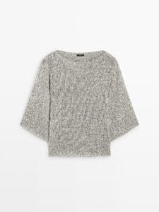 Maglia lavorata a mantella in cotone colore grigio per la selezione Everyday Style di Nice to be Woman