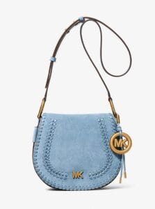 Michael Kors borsa a tracolla Josie media in pelle scamosciata con cuciture whipstitch