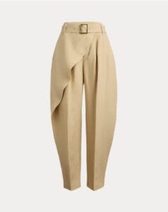 Pantaloni a portafoglio in lino colore marrone deserto Polo Ralph Lauren per la selezione Everyday Style di Nice to be Woman