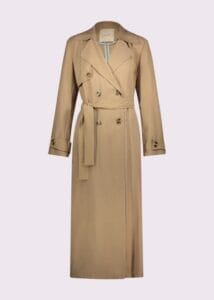 Trench donna doppiopetto colore beige in twill antigoccia Gaudì
