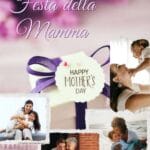Collage foto di copertina con quattro immagini di madri con i loro figli, scatola regalo con un fiocco viola e un cartellino con la scritta "Happy Mother's Day", e il testo in alto "20 Idee Regalo Festa della Mamma" per Nice to be Woman.