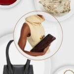 Borse da salone di lusso: Prada Galleria mini rossa, Chanel sfera dorata, Jacquemus Chiquito nera, Dolce & Gabbana box barocca con orologio. Selezione di Nice to be Woman.