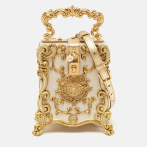 Dolce & Gabbana borsa Dolce Box Baroque in pelle con decorazioni in acrilico su The Luxury Closet per la selezione Luxury Edit di Nice to be Woman