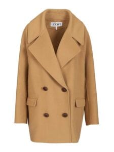 Loewe Cappotto corto in lana colore beige su TheBS per Nice to be Woman