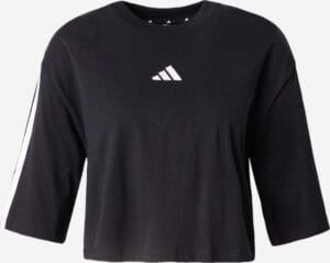 Adidas sportswear maglia funzionale colore nero con piccolo logo Adidas al centro e mezze maniche per Nice to be Woman