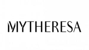 Mytheresa logo per modelli jeans donna luxury con testo nero su sfondo bianco