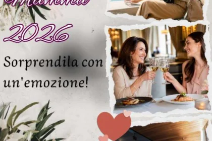 Collage di copertina per la Festa della Mamma 2026 con immagini di esperienze regalo tra cui viaggi, cene e momenti di benessere.
