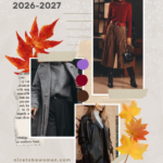 Collage di tendenze moda Autunno Inverno 2026-2027: cappotti, sartorialità, colori intensi e nuovi dettagli di stagione.